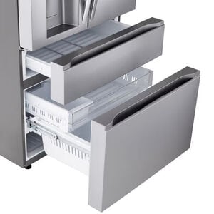 LG 36 in. 28.6 cu. ft. Smart 4-Door French Door Refrigerator with Ice & Water Dispenser - PrintProof Stainless Steel, PrintProof Stainless Steel, hires
