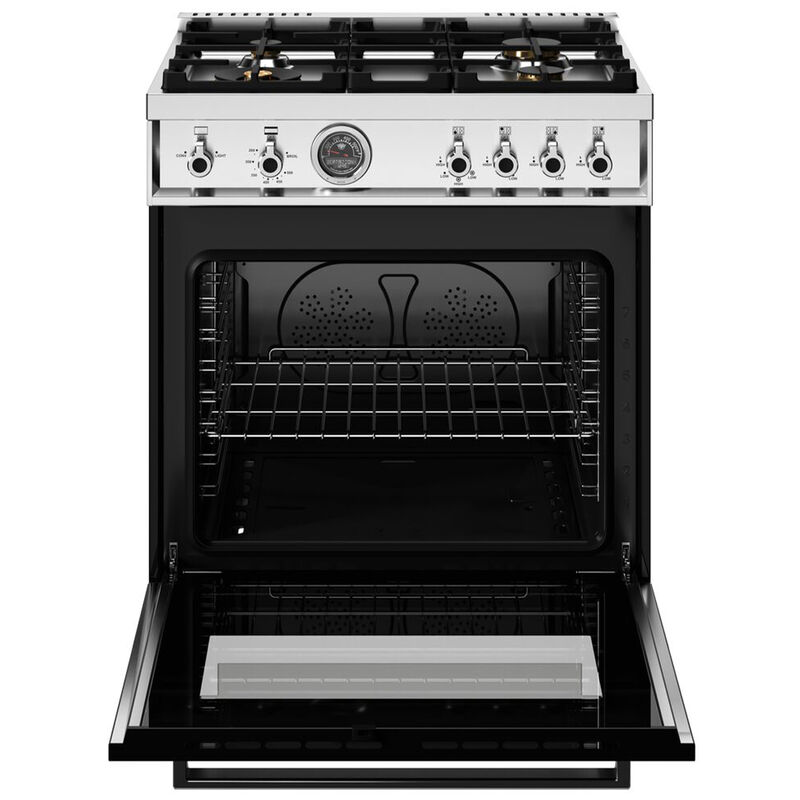 Bertazzoni Professional Series 30 in. 4.7 cu. ft. Dual Convection Gas Range with 4 Sealed Burners - Black, Black, hires