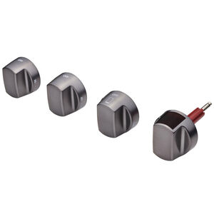 Wolf Brushed Gray Knob Kit for 48" and 60" Dual Fuel Ranges - No Charge Option, , hires