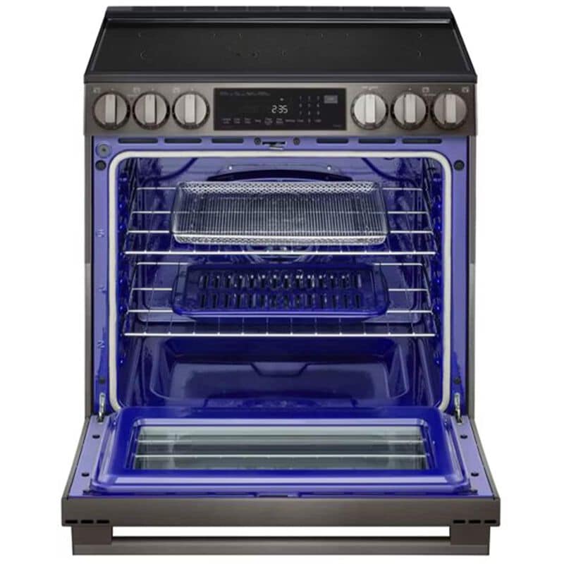LG 30 in. 6.3 cu.ft. Smart Air-Fry True European Convection Slide-In Electric Range with Radiant Burners - Black Stainless Steel, , hires