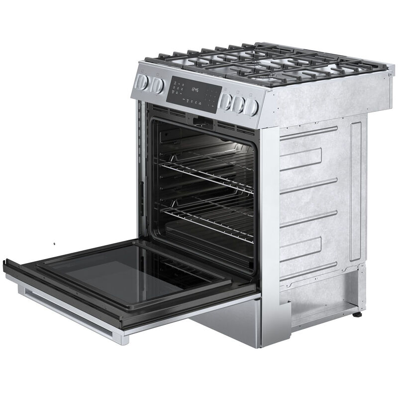 Bosch Benchmark 30 in. 4.8 cu. ft. Standard Convection Slide-In Gas Range with 5 Sealed Burners - Stainless Steel, , hires
