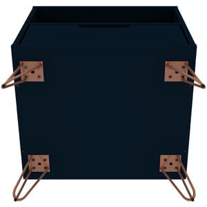 Manhattan Comfort Rockefeller Mid-Century Modern 1-Drawer Nightstand Tatiana Midnight Blue, Midnight Blue, hires