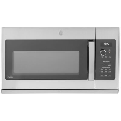 GE Profile 30" 2.2 Cu. Ft. Over-the-Range Microwave with 10 Power Levels, 400 CFM & Sensor Cooking Controls - Stainless Steel | PVM9225SRSS