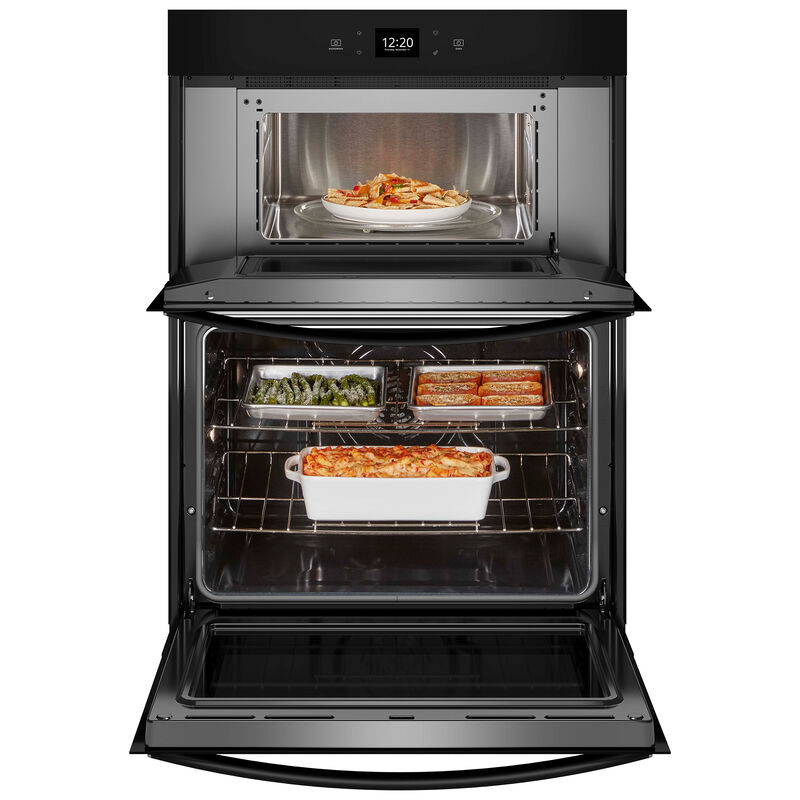 Whirlpool 30 in. 6.4 cu. ft. Electric Smart Oven/Microwave Combo Wall Oven with Standard Convection & Self Clean - Black, , hires