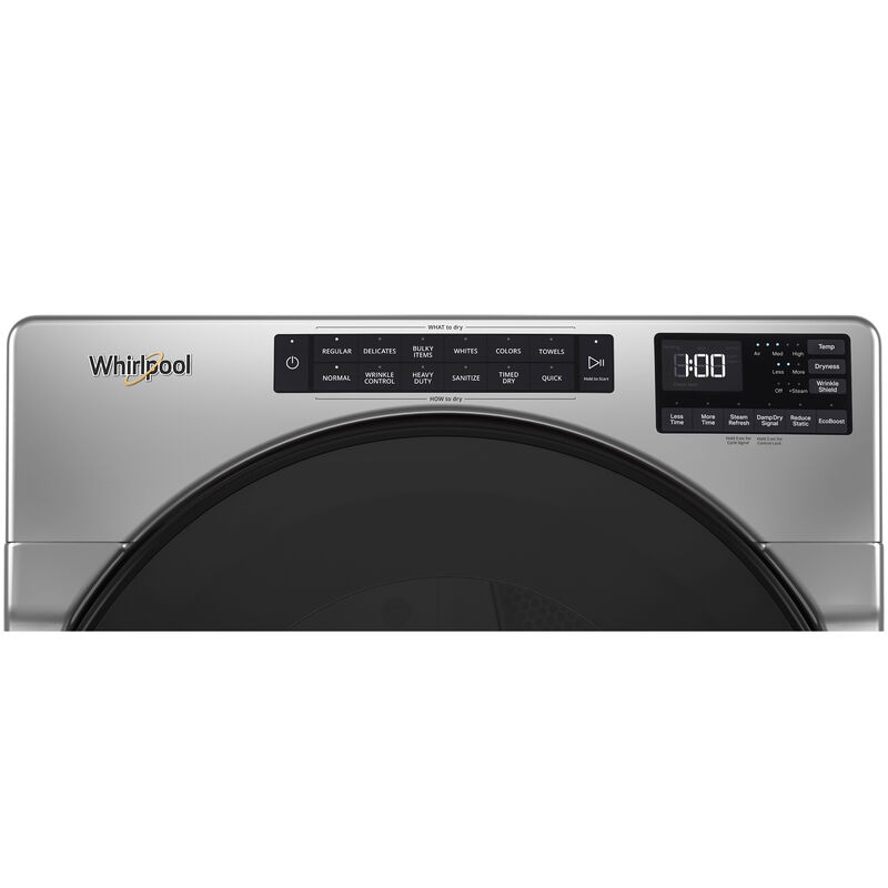 Whirlpool 27 in. 7.4 cu. ft. Electric Dryer with 37 Dryer Programs, 7 Dry Options, Sanitize Cycle, Wrinkle Care & Sensor Dry - Chrome Shadow, Chrome Shadow, hires