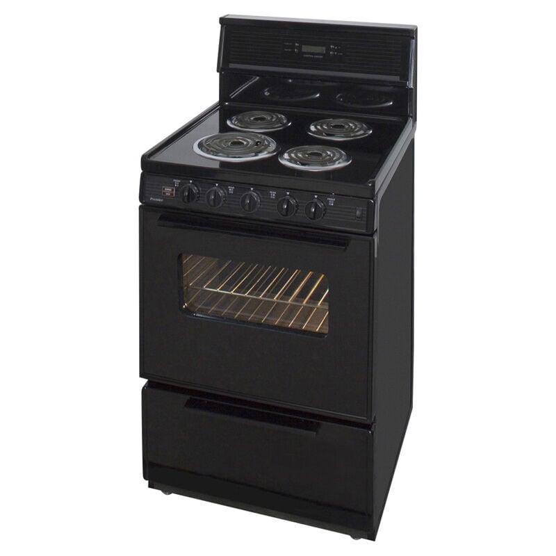 Premier 24 in. 2.9 cu. ft. Electric Range with Coil Burners - Black, , hires