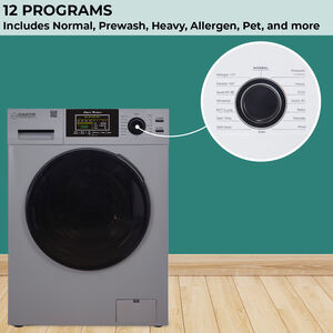 Equator 24 in. 1.6 cu. ft. Front Load Washer with Winterize, Allergen, Pet & Sanitize Cycle - Silver, Silver, hires