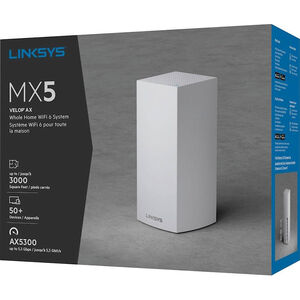 Linksys MX5 Velop AX Whole Home Mesh MU-MIMO WiFi 6 System, , hires