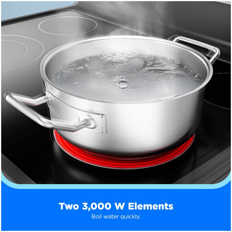Midea 30 in. 6.3 cu. ft. Electric Range with Radiant Burners - Stainless Steel, , hires