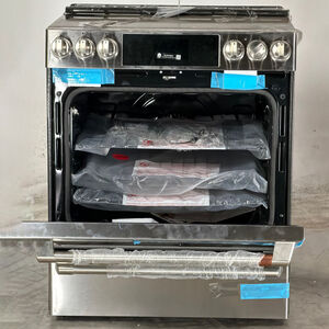 Cafe 30 in. 5.7 cu. ft. Smart Air Fry True European Convection Slide-In Electric Range with 5 Induction Burners - Stainless Steel (Open Box Excellent Condition), , hires