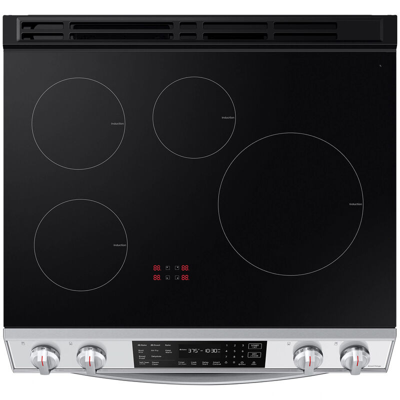 Samsung Bespoke 30 in. 6.3 cu. ft. Smart Air Fry Convection Oven Slide-In  Electric Range with 4 Induction Zones - White Glass | P.C. Richard u0026 Son