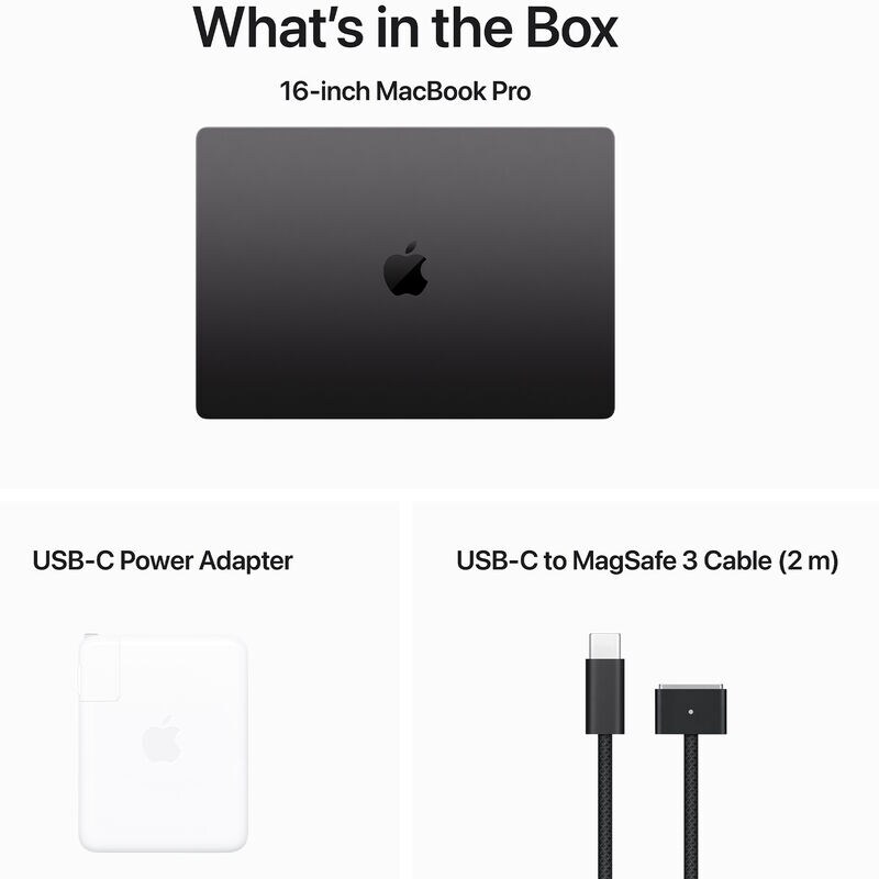 Apple MacBook Pro (2023) 16.2 in. Notebook with Apple Intelligence, Apple M3 Max 14-Core CPU, 30-Core GPU, 36 GB RAM, 1 TB SSD, up to 22 Hrs. of Battery Life & Mac OS - Space Black, , hires