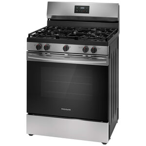 Frigidaire 30 in. 5.1 cu. ft. Oven Freestanding Natural Gas Range with 5 Sealed Burners - Stainless Steel, Stainless Steel, hires