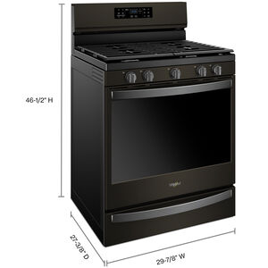 Whirlpool 30 in. 5.8 cu. ft. Convection Oven Freestanding Gas Range with 5 Sealed Burners & Griddle - Black with Stainless Steel, , hires