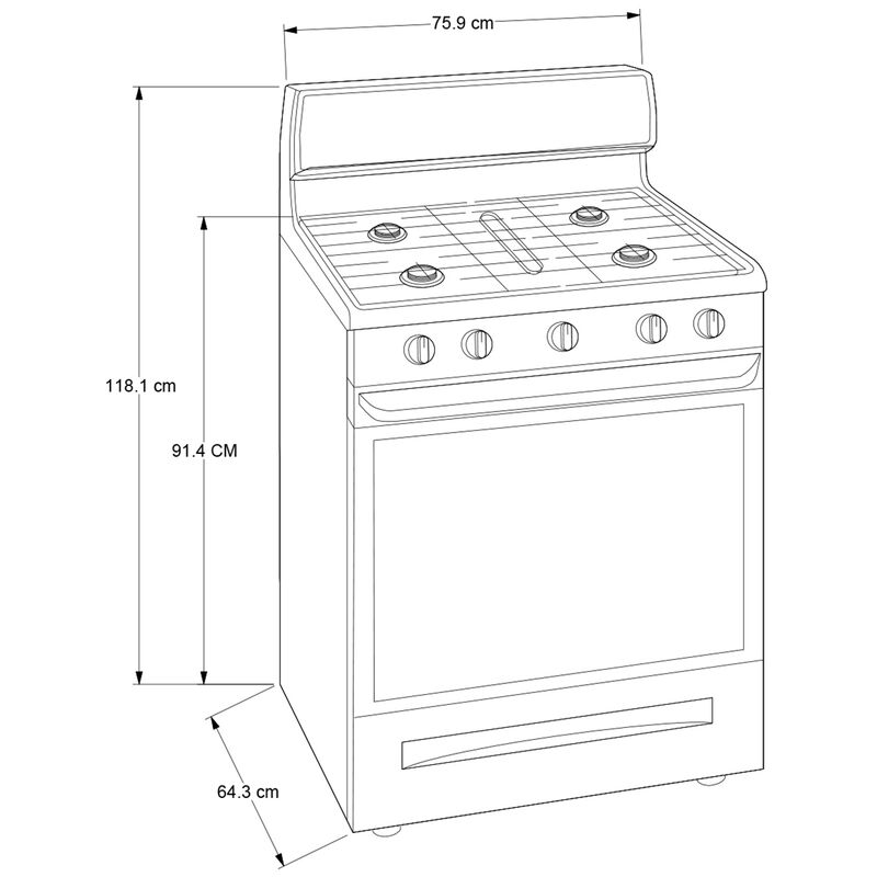 GE Profile Freestanding Single Oven Gas Range Dimensions Drawings