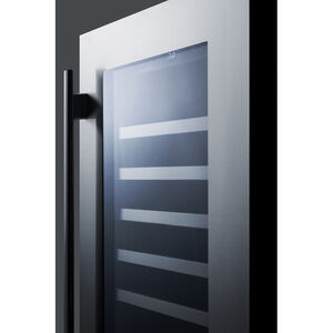 Summit Classic Collection 18 in. Undercounter Wine Cooler with Wood Racks, Single Temperature Zone & 29 Bottle Capacity - Stainless Steel, , hires