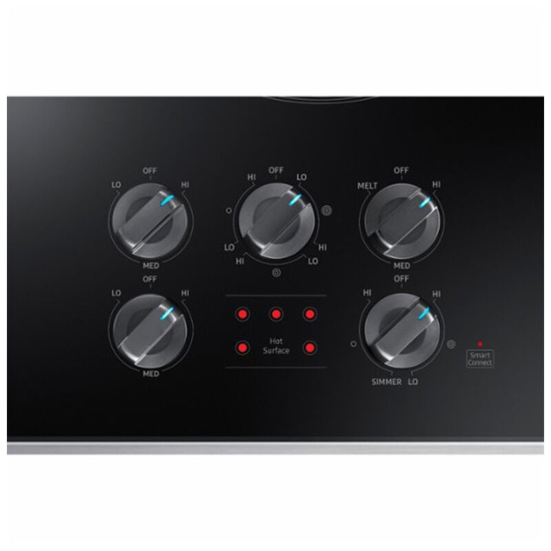 Samsung 36 in. 5-Burner Smart Electric Cooktop with Simmer Burner & Power Burner - Stainless Steel, Stainless Steel, hires