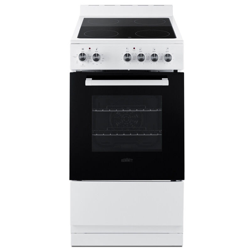 Summit 20 in. 1.8 cu. ft. Standard Convection Slide-In Electric Range with Smoothtop Burners - White, , hires