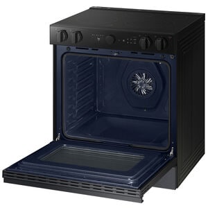 Samsung Bespoke 30 in. 6.3 cu. ft. Smart Air Fry True European Convection Slide-In Electric Range with Smoothtop Burners - Matte Black Steel, , hires