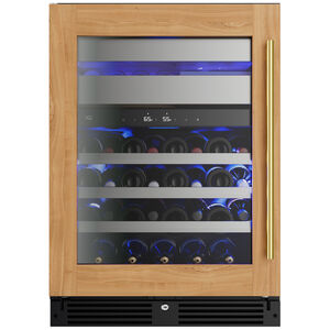 XO 24 in. Undercounter Wine Cooler with Metal Racks, Dual Temperature Zones & 30-Bottle Capacity - Custom Panel Ready, , hires
