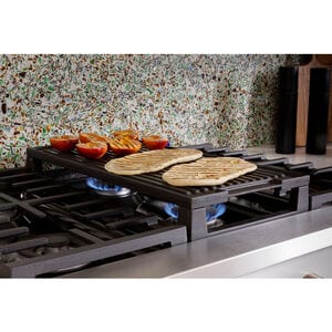Cafe 36 in. 6-Burner Natural Gas Rangetop with Simmer Burner & Power Burner - Stainless Steel, Stainless Steel, hires