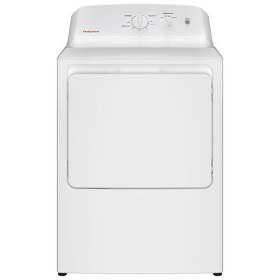 Hotpoint 27 in. 6.2 cu. ft. Gas Dryer with Up To 120 ft. Venting & Shallow Depth - White | HTX26GASWWW