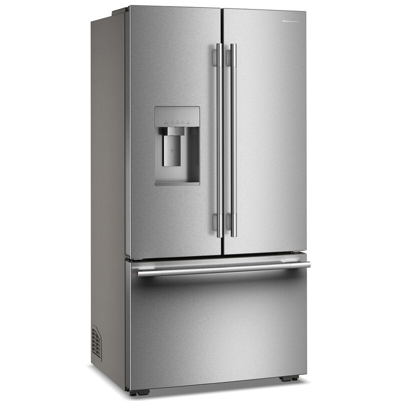 KitchenAid 36 in. 23.9 cu. ft. Counter Depth French Door Refrigerator with Ice & Water Dispenser - Stainless Steel with PrintShield Finish, , hires