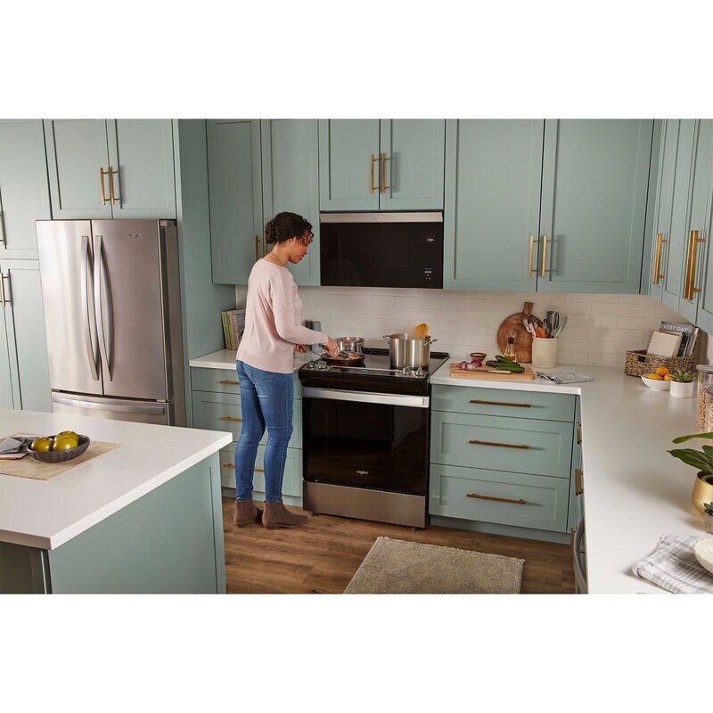 Whirlpool 30 in. 1.1 cu. ft. Over-the-Range Microwave with 10 Power Levels, 300 CFM & Sensor Cooking Controls - Fingerprint Resistant Stainless Steel, Fingerprint Resistant Stainless, hires