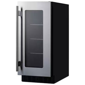 Summit 15 in. Built-In/Freestanding 1.8 cu. ft. Compact Beverage Center with Adjustable Shelves & Digital Control - Stainless Steel, , hires