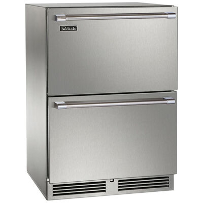Perlick Signature Series 24 in. 5.0 cu. ft. Refrigerator Drawer Custom Panel Ready | HP24ZS-4-6DL