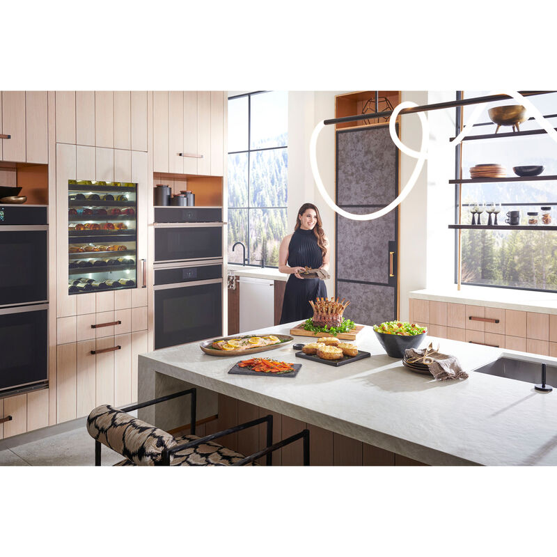 Monogram Minimalist Series 30 in. 10 cu. ft. Smart Top Control SpeedElectric Double Wall Oven with True European Convection - Stainless Steel, , hires