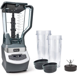 Ninja Pro 72 Ounce 3-Speed Blender with Single Serve Cups - Gray, , hires