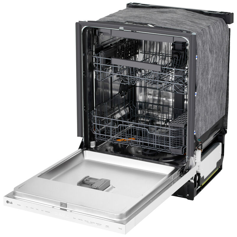 LG 24 in. Top Control Flush-Mount Smart Dishwasher with 46 dBA Sound Level, 3rd-Rack, AutoVent Dry & Pocket Handle - White, , hires