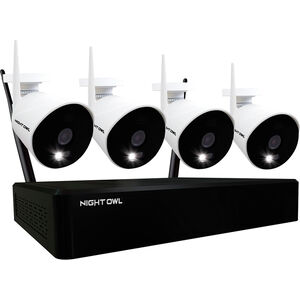Night Owl - Expandable 10 Channel Wi-Fi NVR with (4) 1080p Wi-Fi IP Spotlight Cameras and 1TB Hard Drive