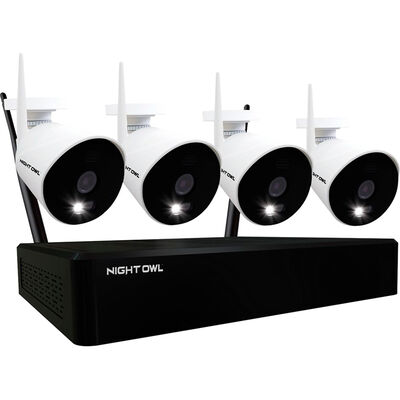 Night Owl - Expandable 10 Channel Wi-Fi NVR with (4) 1080p Wi-Fi IP Spotlight Cameras and 1TB Hard Drive | WNIP2-4L1