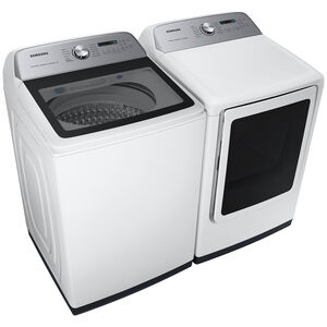 Samsung 27 in. 7.4 cu. ft. Smart Gas Dryer with Sensor Dry, Sanitize & Steam Cycle - White, White, hires
