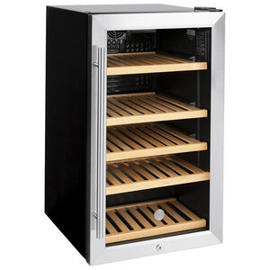GE 19 in. 4.1 cu. ft. Freestanding Beverage Center with Adjustable Shelves & Digital Control - Stainless Steel, , hires