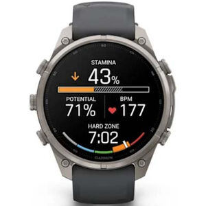 Garmin fenix 9 Pro 47 mm, AMOLED Smart Watch - Titanium with Graphite/Black Silicone Band, , hires