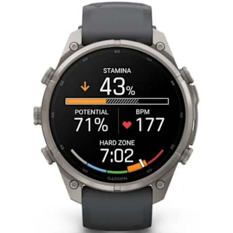 Garmin fenix 9 Pro 47 mm, AMOLED Smart Watch - Titanium with Graphite/Black Silicone Band, , hires