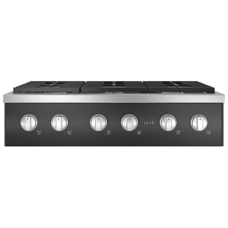 Cafe 36 in. 6-Burner Natural Gas Rangetop with Simmer Burner & Power Burner - Matte Black, Matte Black, hires