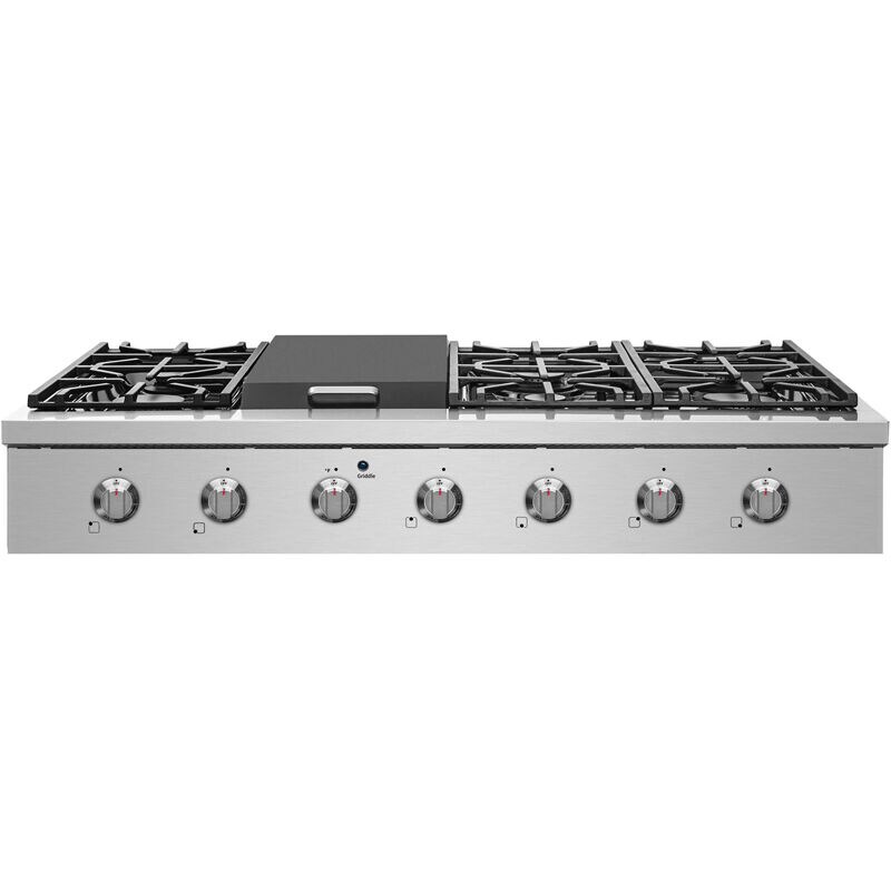 NXR Pro-Style 48 in. 6-Burner Natural Gas Rangetop with Griddle, Simmer Burner & Power Burner - Stainless Steel, , hires