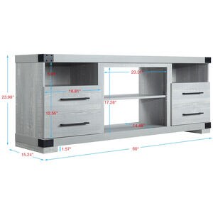 Manhattan Comfort Richmond 60" TV Stand with 2 Drawers & 4 Shelves - Gray, , hires