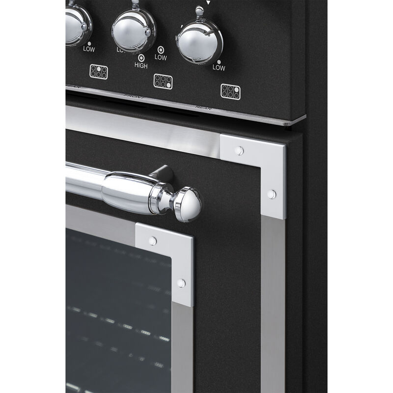 Bertazzoni Heritage Series 36 in. 5.9 cu. ft. Dual Convection Gas Range with 6 Sealed Burners & Griddle - Matte Black, , hires