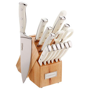 Cuisinart Triple Rivet Collection 15-Piece Cutlery Block Set-White, , hires