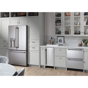Cafe 24 in. 5.7 cu. ft. Double Refrigerator Drawers - Stainless Steel, Stainless Steel, hires