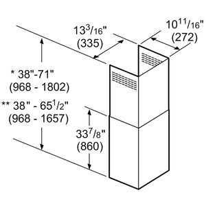 Thermador Chimney Extension Kit for Chimney Wall Hoods - Stainless Steel, , hires