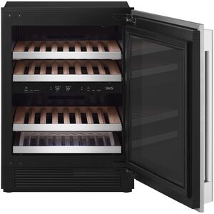SKS 24 in. Undercounter Smart Wine Cooler with Metal & Wood Racks, Dual Temperature Zones & 41 Bottle Capacity - Custom Panel Ready, , hires