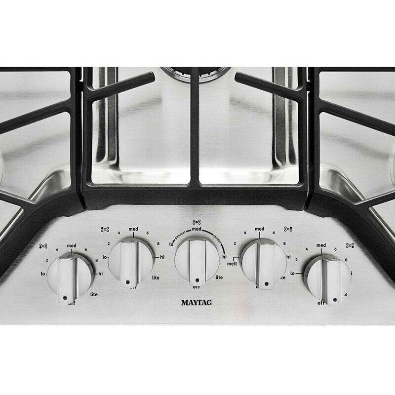 Maytag 36 in. 5-Burner Natural Gas Cooktop with Simmer Burner & Power Burner - Stainless Steel, , hires