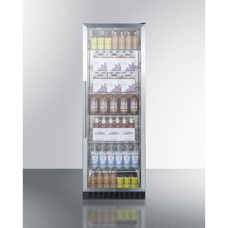 Summit Commercial 24 in. 12.6 cu. ft. Beverage Center with Adjustable Shelves & Digital Control - Stainless Steel, , hires