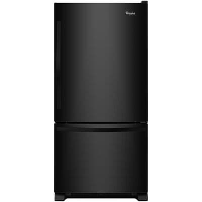 Whirlpool 33 in. 22.1 cu. ft. Bottom Freezer Refrigerator with Ice Maker - Black-on-Black | WRB322DMBB